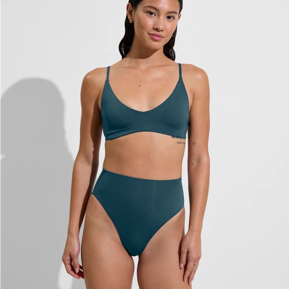Left On Friday Teal High-Waist Bikini Set